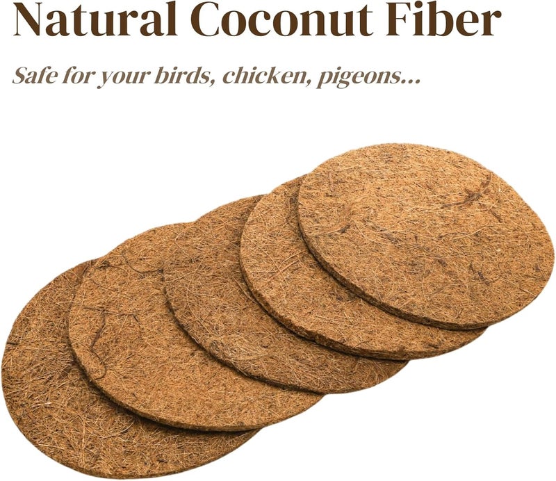 Eorbow 15 Packs Pigeon Nest Pads, Bird Breeding Mat for Chicken, Natural Coconut Fiber Bird Egg Mat, Nesting Bowl Box Pad for Parakeet Chicken, Pigeon Hatching Bedding Accessories - Image 4